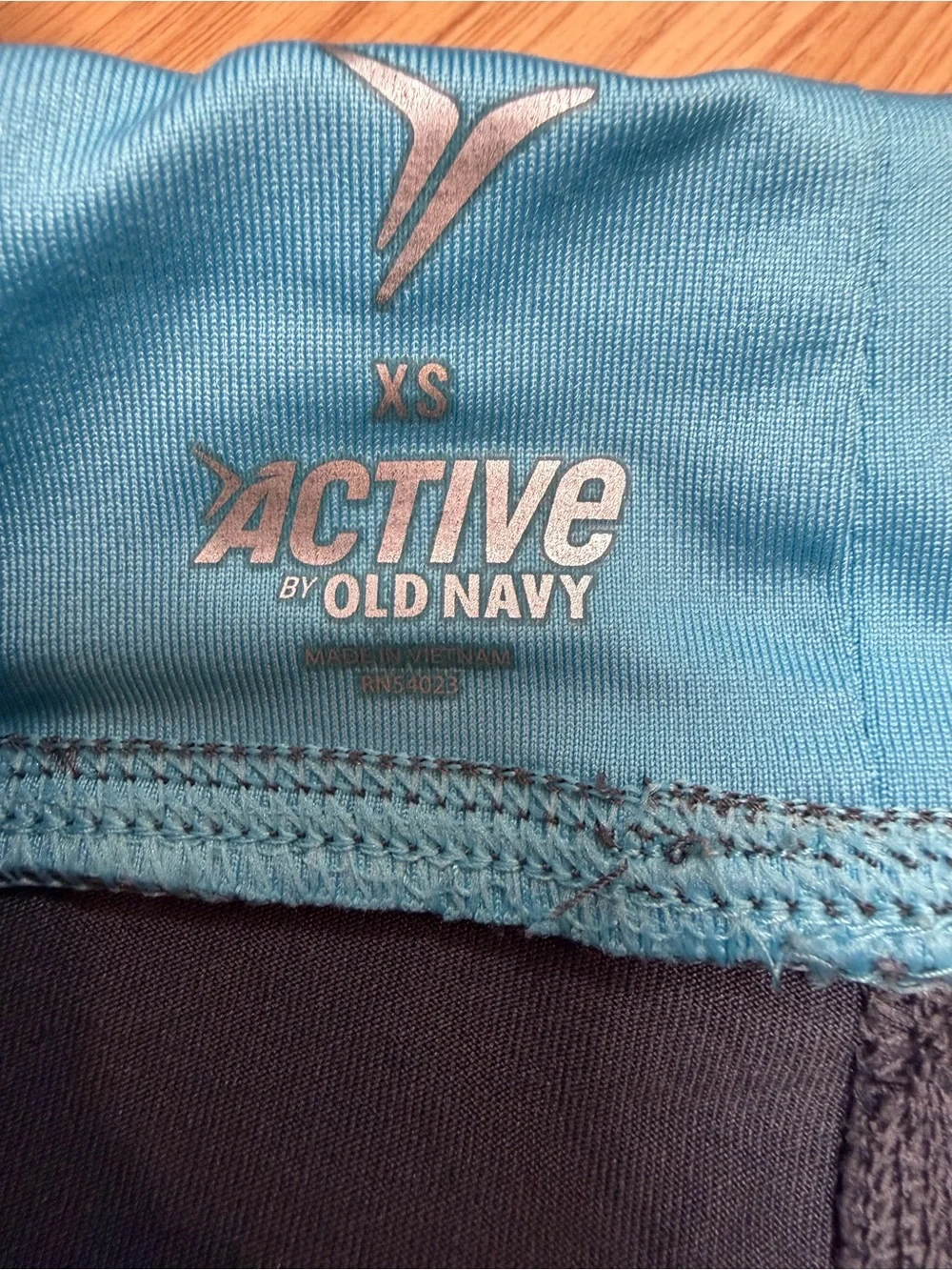 Old Navy Active Girls XS Gray Blue Athletic Performance Leggings Ruched Waist